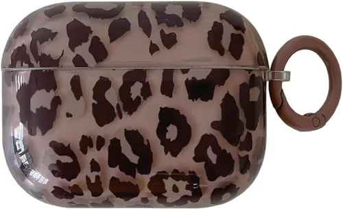 Vista 11 de Linda funda para AirPod 1/2 generación con cerradura, diseño de tortuga vintage con diseño de animal retro y elegante diseño de leopardo brillante