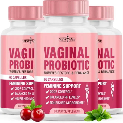 Vista 7 de NEW AGE Probióticos vaginales para mujeres con prebióticos, extracto de arándano y una mezcla de probióticos Lactobacillus, apoya el equilibrio
