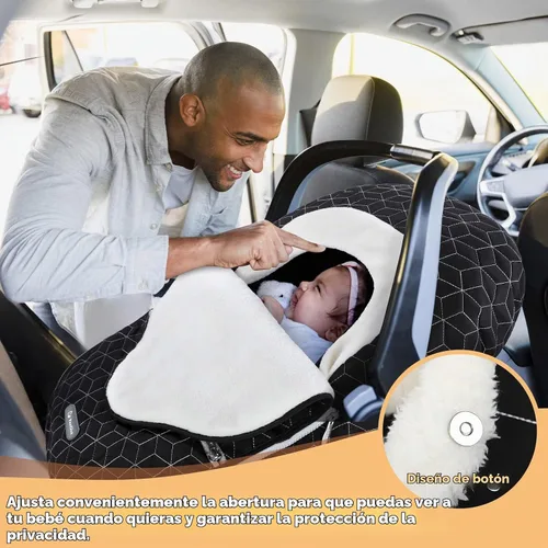 Vista 6 de Yoofoss Funda para Asiento de Coche de Bebé Cubiertas de Capota de Asiento de Coche de Invierno para Proteger al Bebé del Viento Frío, Funda