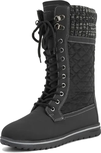 Vista 7 de Polar Products - Botas térmicas para lluvia y nieve para invierno, impermeables Cardy de cuero negro