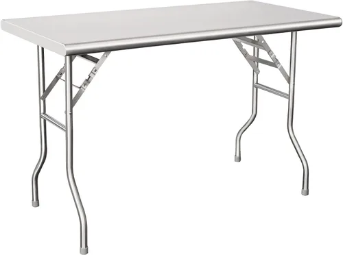 Vista 10 de HARDURA Mesa de preparación plegable de acero inoxidable de 30 x 48