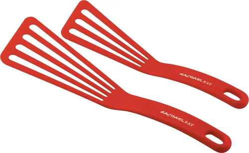 Vista 4 de Rachael Ray Herramientas y Utensilios de Cocina de Nailon / Espátula / Voltiadores para Pescado - Juego de 2 Piezas, Azul, Set de Espátulas de 25,4