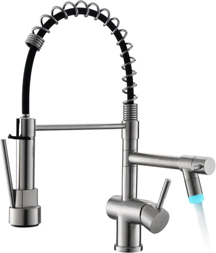 Vista 17 de Grifo de cocina Kicimpro de acero inoxidable con acabado negro mate RO, grifo de filtro de agua para fregadero de 0.59-1.37 pulgadas, grifo