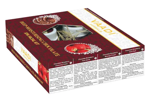 Vista 5 de Vaadi Herbals Kit facial – Kit facial de spa de chocolate y fresa – TODO Natural – Adecuado para todo tipo de piel y tanto para hombres como