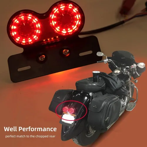 Vista 2 de DREAMIZER Luz trasera de freno LED roja para motocicleta con señal de giro, placa de matrícula compatible con Sportster 883 Street bike Dirt bike