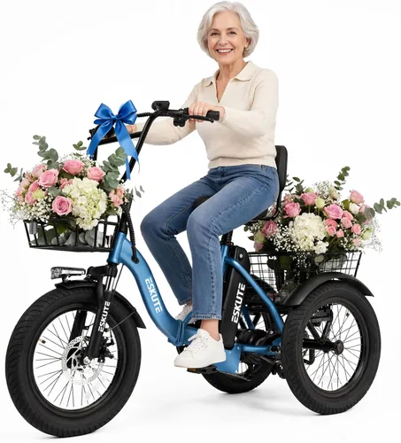 Vista 8 de Bicicleta eléctrica para adultos, triciclo de 1200 W de potencia máxima y batería extraíble de 499.2 Wh, neumáticos gruesos de 18x3.0, bicicleta