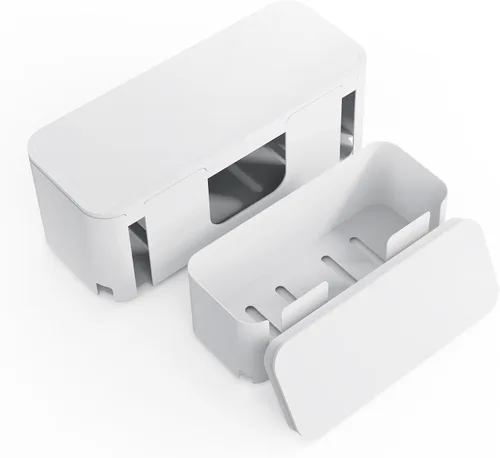 Vista 8 de Caja organizadora de cables, organizador de cables para regletas de alimentación, protector de sobretensiones, cable de extensión y gestión