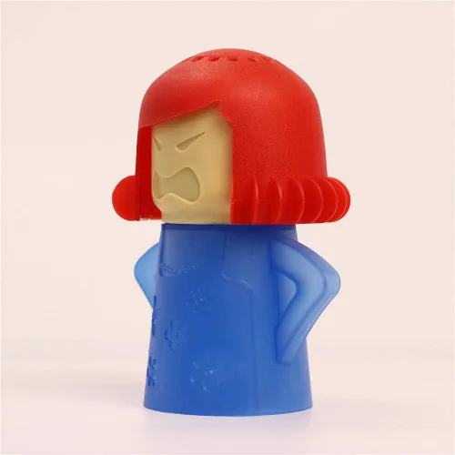 Vista 2 de Asltw Angry Mama Limpiador de horno microondas, dispositivo de cocina de vapor de acción rápida, solo tienes que añadir vinagre y agua (azul)