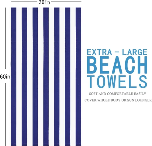 Vista 6 de Paquete de 4 toallas de baño extra grandes a rayas, juego de toallas de baño a granel, tamaño XL, grandes, esponjosas, absorbentes, de microfibra