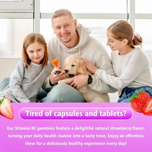 Vista 7 de Gomitas de vitamina B2, riboflavina de 400 mg con magnesio y CoQ10 y vitaminas para niños y adultos, alivio de migraña y alivio del dolor de cabeza