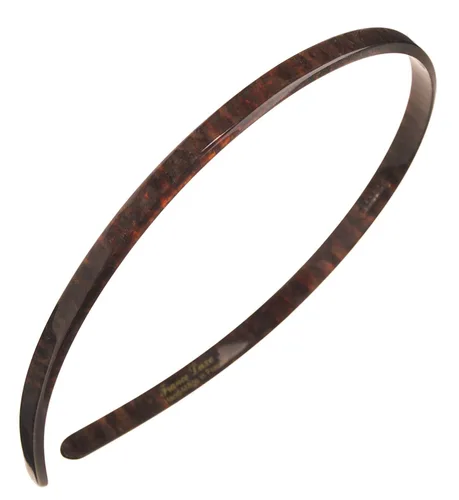 Vista 13 de Diadema marrón para mujer, France Luxe de 1/4 de pulgada, ultracómoda, delgada, África, ajuste flexible con dientes suaves antideslizantes, sujeción