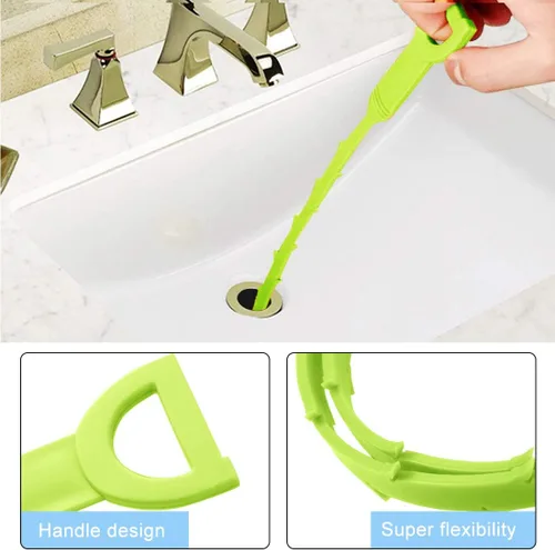 Vista 3 de Herramienta para eliminar obstrucciones de pelo de serpiente, garra de acero inoxidable de 34 pulgadas y paquete de 3 herramientas