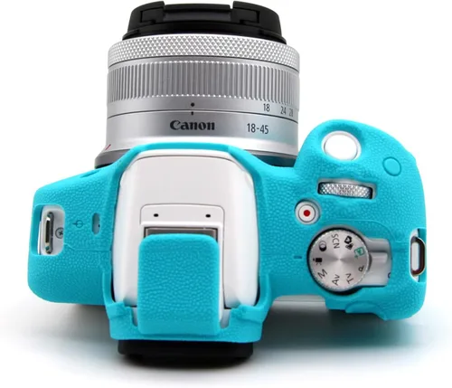 Vista 4 de Rieibi Funda EOS R50, funda protectora de silicona esmerilada para cámara Canon EOS R50 EOSR50, funda ligera para cámara EOS R50 - Azul claro