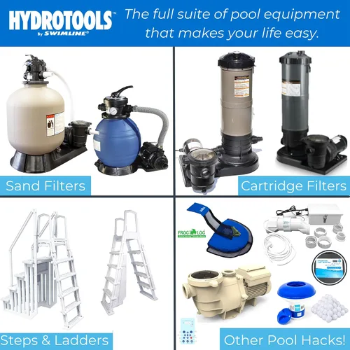 Vista 6 de Swimline HYDROTOOLS BY SWIMLINE - Juego combinado de filtro de arena de 22 pulgadas con soporte y válvula de puerto múltiple Capacidad de arena