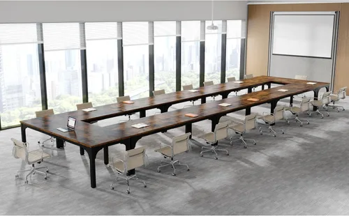 Vista 10 de Mesa de conferencias de 6.56 pies, mesa de seminario rectangular grande súper resistente para 8 personas, mesas largas de negocios, 1 unidad