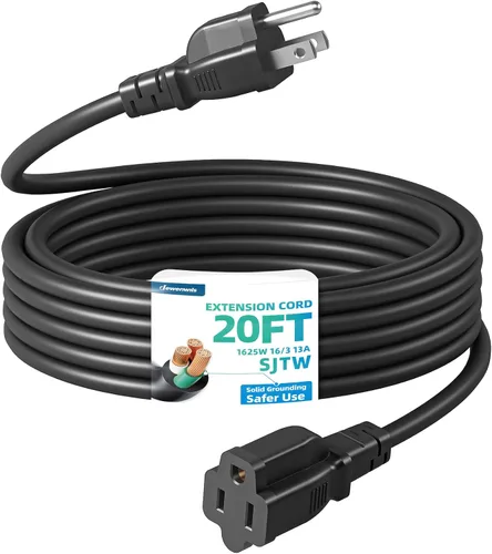 Vista 22 de DEWENWILS Cable de extensión corto, cable de alimentación SJTW de 1 pie, cable de extensión SJTW de 16 AWG resistente a la intemperie