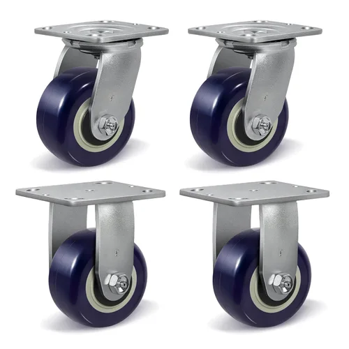 Vista 46 de Ruedas giratorias industriales de 4 x 2 pulgadas, poliuretano en rueda de polipropileno, ampliamente utilizadas para camiones de plataforma U-Boat