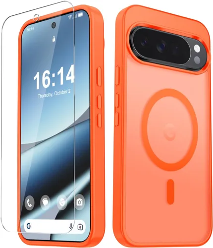 Vista 933 de Funda para Google Pixel 10 Pro XL, cubierta magnética mate, color negro Fit for MagSafe, Screen Protector included, Shockproof Military Grade