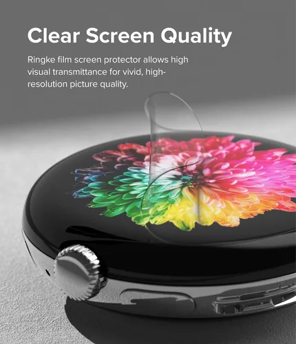 Vista 8 de Ringke Funda de reloj compatible con Google Pixel [transparente y negra, funda delgada] + doble película fácil [paquete de 3]