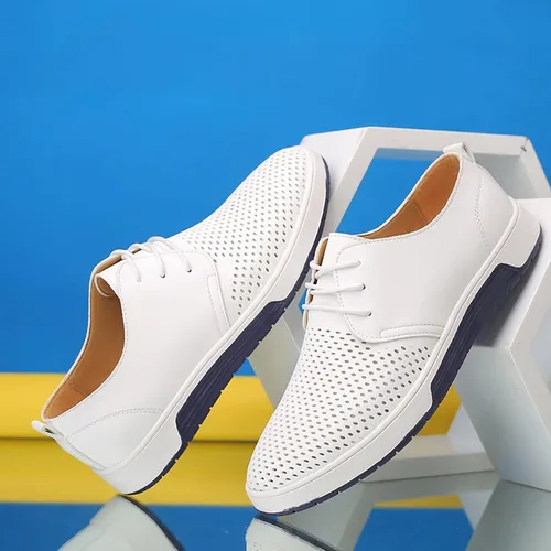 Vista 4 de Zapatos Oxford casuales para hombre, zapatos de vestir con cordones, cómodos zapatos deportivos de moda