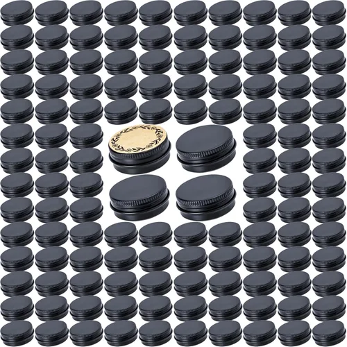Vista 10 de 270 tarros de aluminio de 0.5 oz / 0.5 fl oz con tapa de rosca y etiquetas en blanco (azul lago) Bulk Value Pack, Extra Protection Against Dents