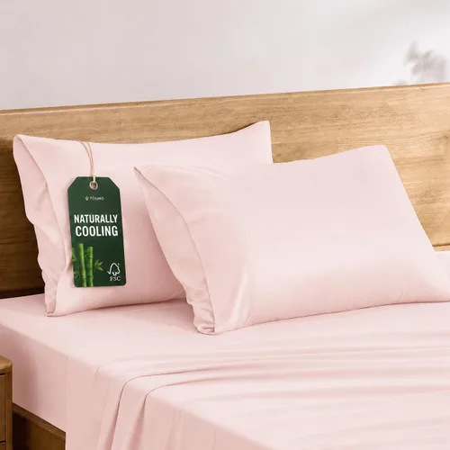 Vista 13 de TOSMO Oeko-TEX - Juego de 2 fundas de almohada de lujo, viscosa refrescante derivada de bambú, fundas de almohada suaves y sedosas transpirables