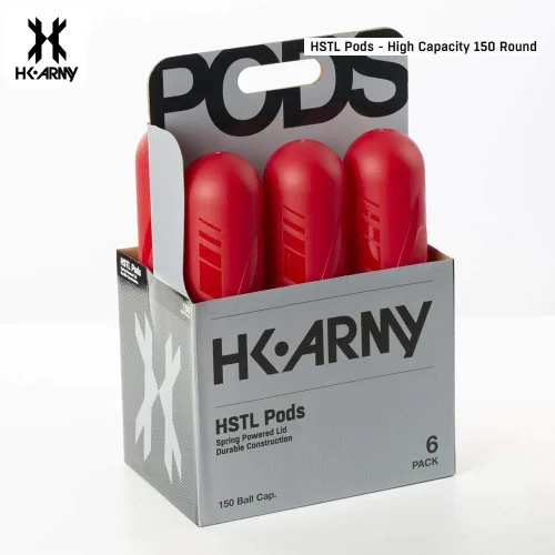 Vista 2 de HK Army HSTL - 150 cápsulas redondas de paintball, paquete de 6 (rojo)