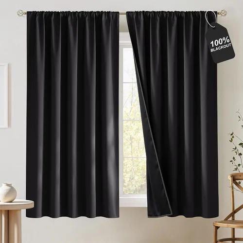 Vista 53 de NICETOWN Biscotti - Cortinas de cocina beige de 36 pulgadas de largo, bolsillo para barra, 100% opacas, casuales y relajantes, tratamientos