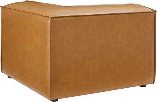 Vista 6 de Modway Restore - Sofá seccional de cuero vegano en color marrón