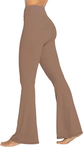 Vista 18 de Sunzel - Leggings acampanados para mujer, con control de abdomen, cintura cruzada y pierna ancha