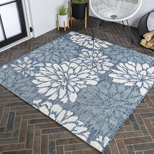 Vista 18 de JONATHAN Y Alfombra Corredor de Tejido Texturizado Floral para Interiores y Exteriores 2X8 Marrón/Crema, Zinnia Moderna para Patio Trasero, Patio