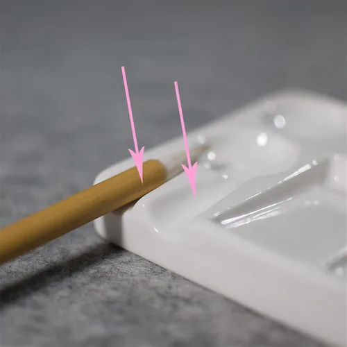 Vista 3 de White Ceramic Palette, Painting Tools for Chinese Painting Gouache, Oil Painting, Paint Tray