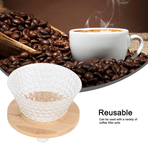 Vista 3 de Lazmin112 Gotero de café para verter sobre café, de vidrio reutilizable, embudo para cafetera, hervidor de agua, accesorios para cafetera