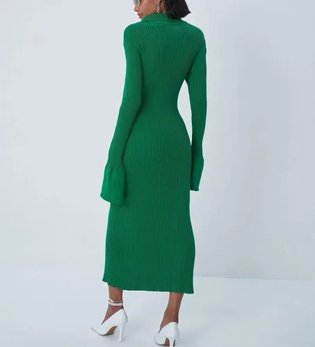 Vista 4 de NUFIWI Vestido largo de punto acanalado para mujer sin mangas recortado vestido largo de ganchillo sin espalda tirantes delgados vestido ajustado