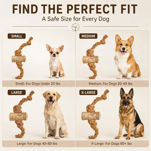 Vista 4 de Canophera Juguete masticable de madera y coco para perros para dientes y encías saludables, tamaño pequeño, todas las razas de perros