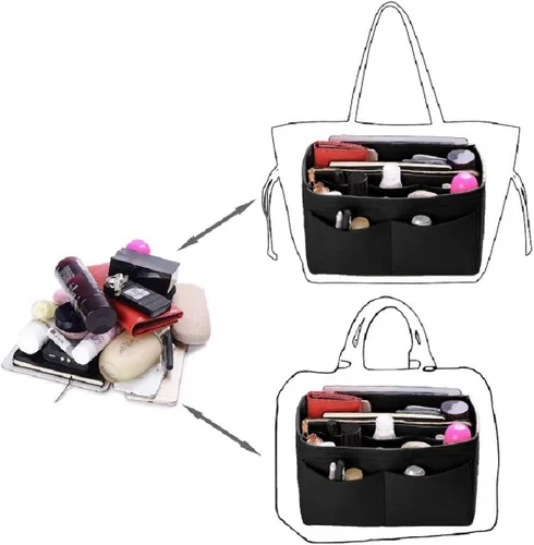 Vista 4 de ZTUJO - Organizador de bolsos de fieltro con cremallera metálica que se adapta a bolsos de mano y tote, especialmente diseñado para bolsos Speedy
