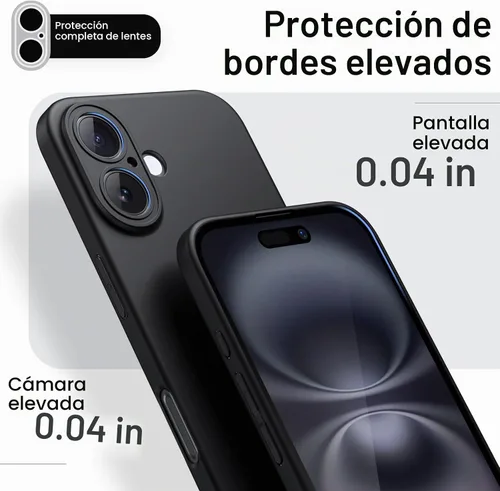 Vista 4 de JETech Funda delgada para iPhone 16, color negro