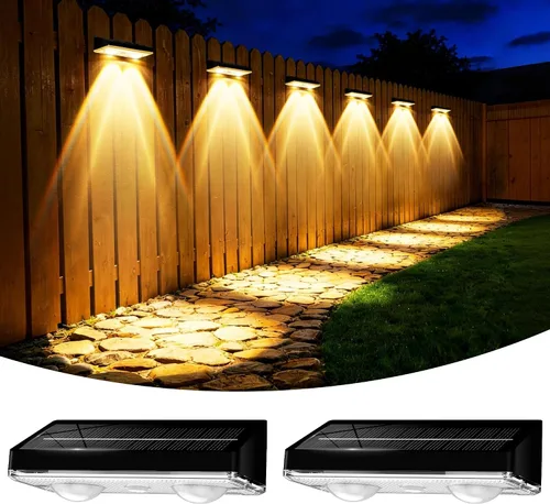 Vista 14 de Luces solares para valla al aire libre, paquete de 6 luces de valla Negro