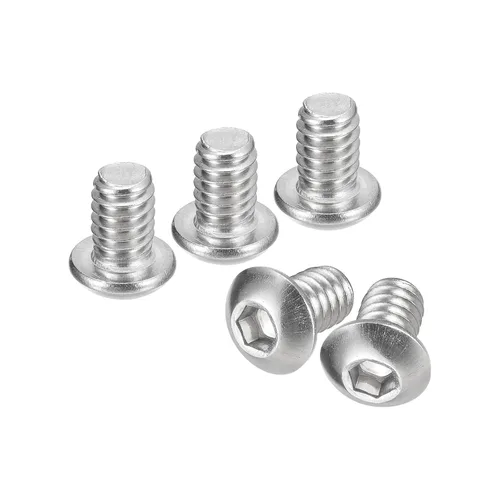 Vista 24 de uxcell Tornillos de cabeza de botón de 1/4-20x1, 25 piezas de tornillos hexagonales de acero inoxidable 304, tornillos de rosca completa