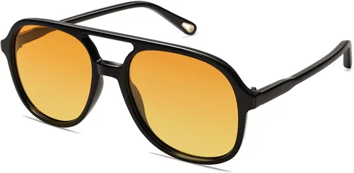 Vista 26 de SOJOS Gafas de sol de aviador polarizadas retro para mujer SJ2174 Tortuga ámbar/marrón
