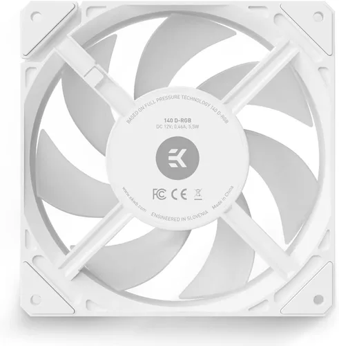 Vista 3 de EKWB Ventilador EK-Loop FPT de 5.512 in, 600-2200 RPM, RGB digital, blanco