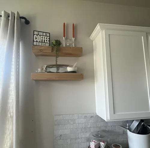 Vista 9 de joelsantiques - Estantes flotantes de madera de 18 pulgadas para pared - 18 x 8 x 2 pulgadas - Hechos de madera natural - Estantes de pared rústicos