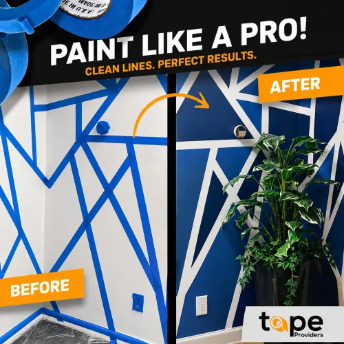 Vista 7 de Cinta adhesiva de pintor azul fabricada en Estados Unidos, 1 pulgada x 60 yardas, cinta adhesiva gruesa y ancha para pintura segura de paredes