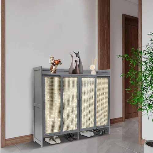 Vista 6 de LYNICESHOP Zapatero de entrada, zapatero de 6 niveles, organizador de zapatos con puertas, estante de torre independiente para armario, dormitorio