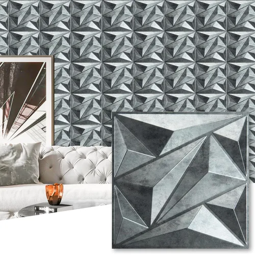 Vista 13 de Art3dwallpanels Paquete de 20 paneles de pared 3D para decoración de pared interior, 12 x 12 pulgadas, paneles de diamante blanco para sala