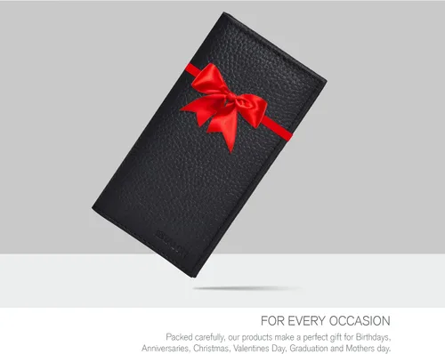 Vista 6 de ESTALON Funda para libro de cheques para hombres y mujeres, funda de cuero estándar para chequera