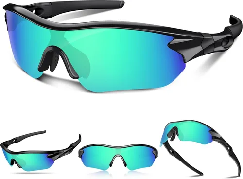 Vista 26 de Gafas de sol deportivas polarizadas para hombres y mujeres, jóvenes, béisbol, correr, pesca, tenis, golf, ciclismo, conducción, motor TAC UV400 TR90