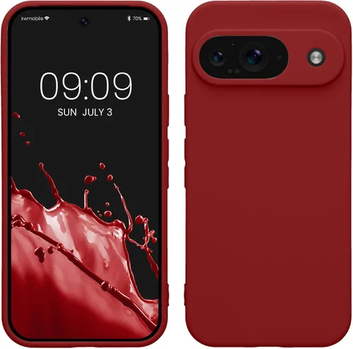 Vista 244 de kwmobile Funda compatible con Google Pixel 9 - Funda protectora delgada de TPU para teléfono - Acabado mate suave - Piedra antigua