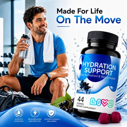 Vista 5 de LIVS Gomitas de electrolitos para apoyo de hidratación y recuperación después del entrenamiento, suplemento mineral con calcio, sodio, potasio