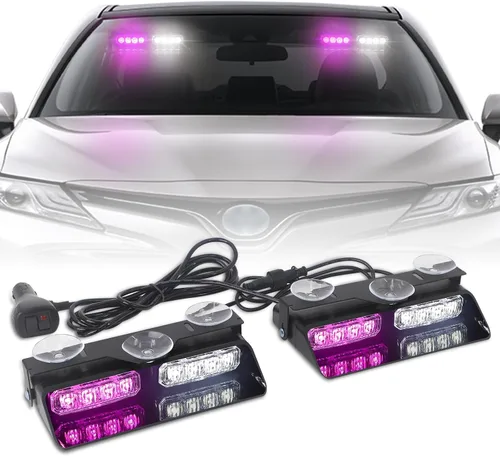 Vista 17 de XRIDONSEN Luces estroboscópicas de emergencia 2 en 1 para tablero e interior de parabrisas, luces parpadeantes de seguridad y advertencia color Ámbar